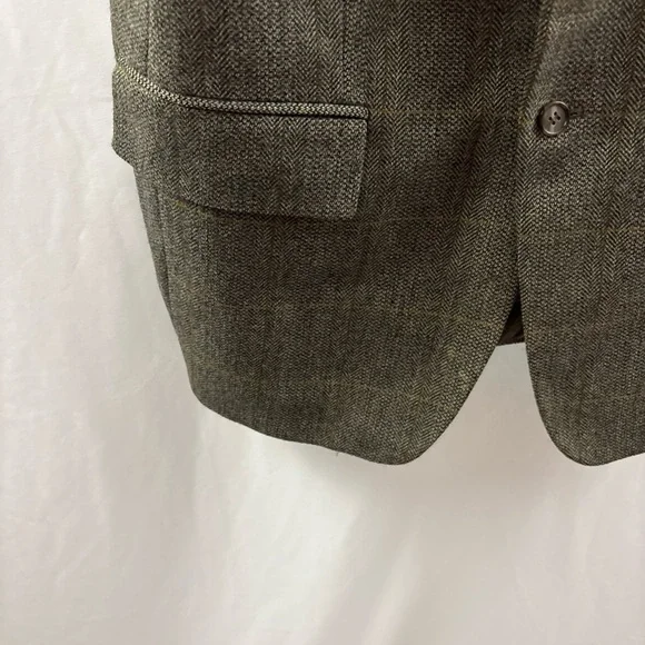 Vintage Polo Ralph Lauren Blazer Mens 40R Brown Wool Check Tweed Sport Coat - Picture 5 of 15